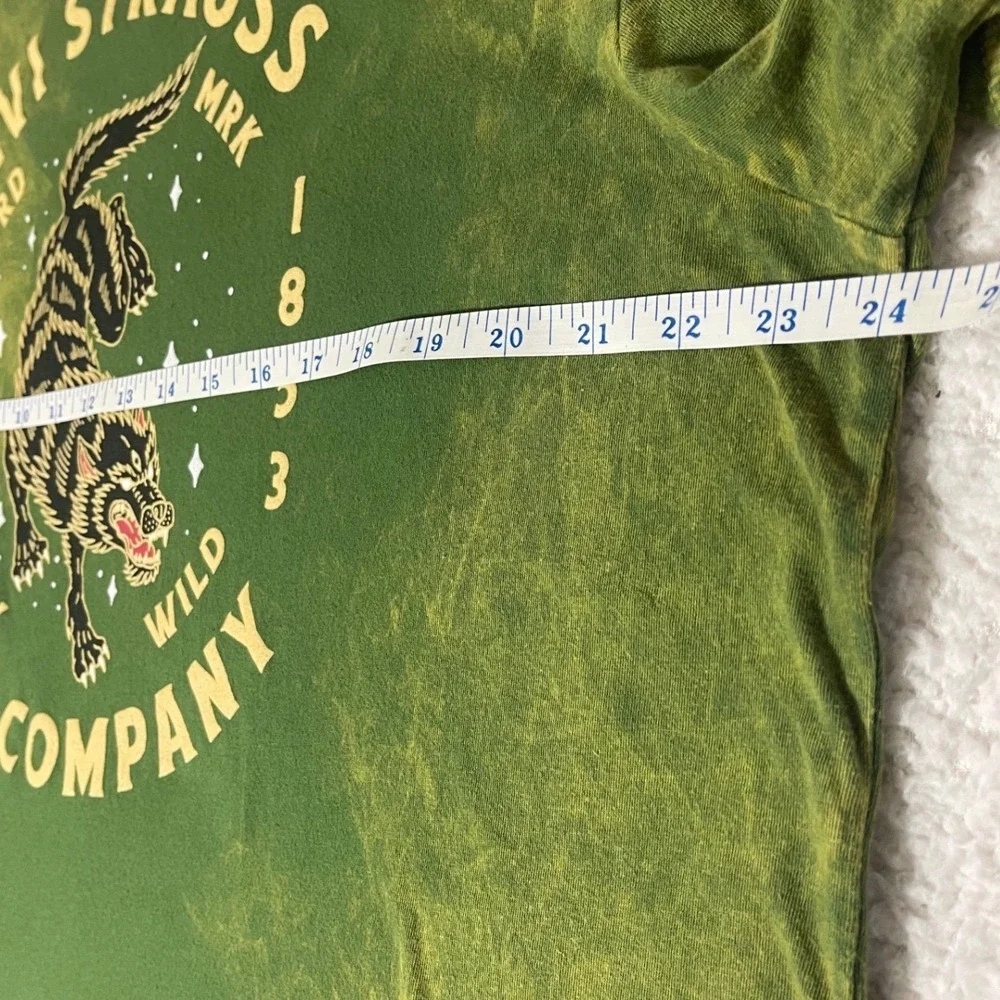 Levi's Green‎ Acid Wash Wolf Graphic Tee Shirt 2XL Oversized Streetwear